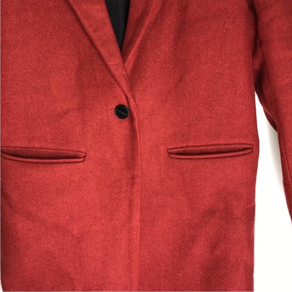 Zara Trafaluc Rust Red-Orange Coat - Picture 6 of 7